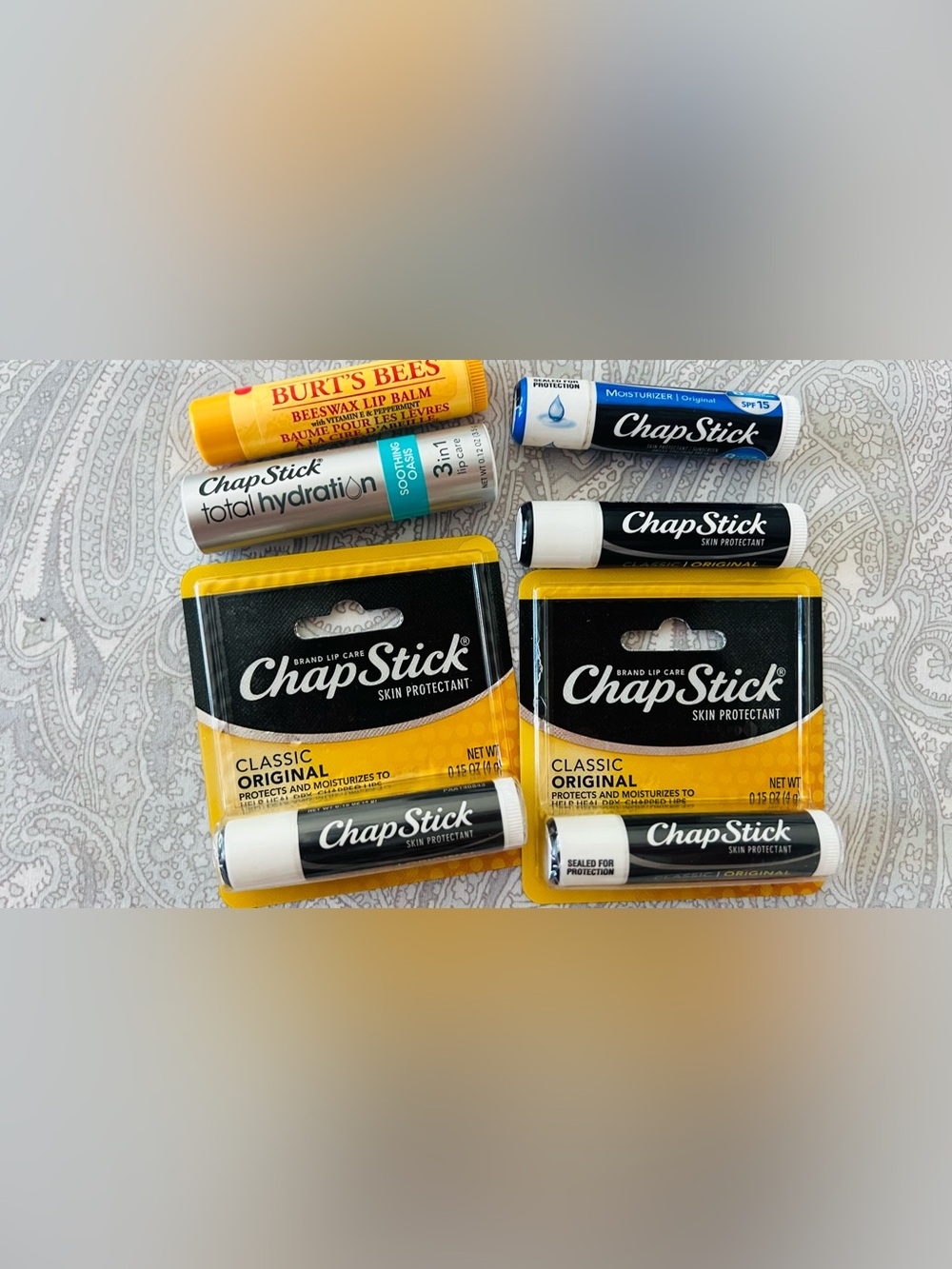 6 New ChapStick Total Hydration Lip Balm - Teal & Silver Packaging